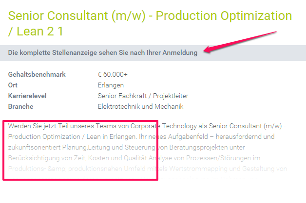 adzuna Weiterleitung von Glassdoor nach Experteer