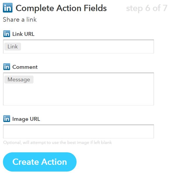 IFTTT-channels-auswahl-create-action-Linkedin-share-link