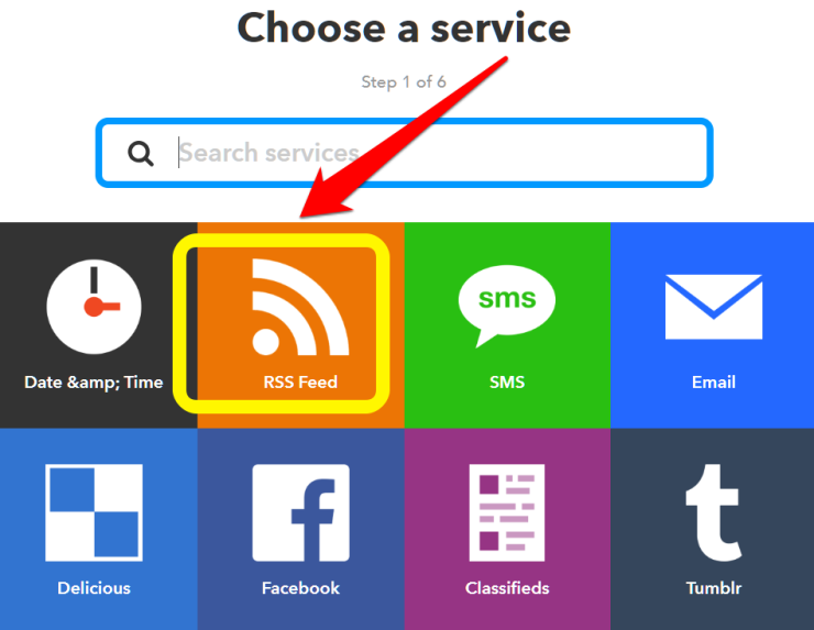 IFTTT-choose-RSS-Feed